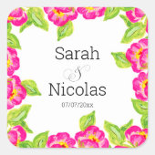 Wedding stickers personalized floral (Voorkant)