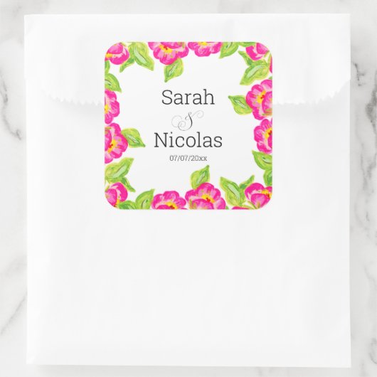 Wedding stickers personalized floral (Tas)