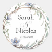 Wedding stickers personalized minimalist (Voorkant)