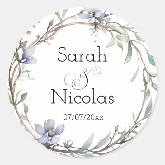 Wedding stickers personalized minimalist (Voorkant)
