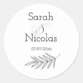 Wedding stickers personalized minimalist (Voorkant)