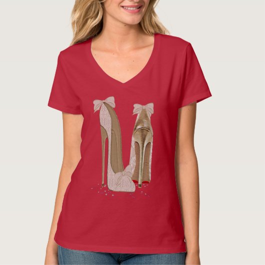 Wedding Stiletto High Heels Art Apparel T-shirt (Voorkant)