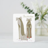 Wedding Stiletto High Heels Uitnodiging (Staand voorkant)