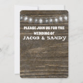 WEDDING STRING LIGHTS RUSTIC CUSTOM INVITATIONS KAART (Voorkant)