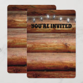 WEDDING STRING LIGHTS RUSTIC INVITATIONS KAART (Voorkant / Achterkant)