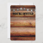 WEDDING STRING LIGHTS RUSTIC INVITATIONS KAART (Voorkant)