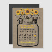 Wedding Sunflower Jar December 2023 Datum Magnet (Voorkant / Achterkant)