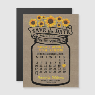Wedding Sunflower Jar December 2023 Datum Magnet