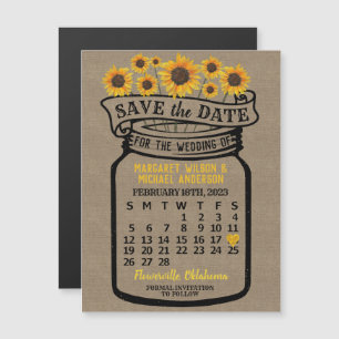 Wedding Sunflower Jar February 2023 Date Magnet