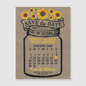 Wedding Sunflower Mason Jar Juli 2023 Datum Magnet (Voorkant)