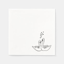 Wedding Swans Cocktail Napkin Servet