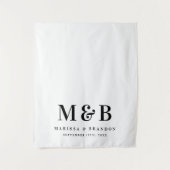 Wedding Sweetheart Table Runner Monogram Sign Wandkleed (Voorkant)