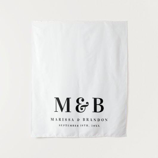 Wedding Sweetheart Table Runner Monogram Sign Wandkleed (Voorkant)