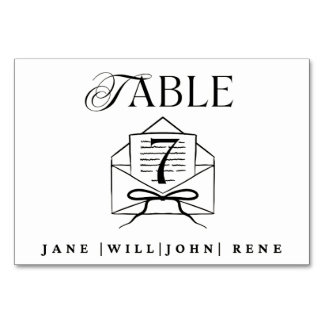 Wedding Table Number Card – Modern Minimalist Desi Kaart