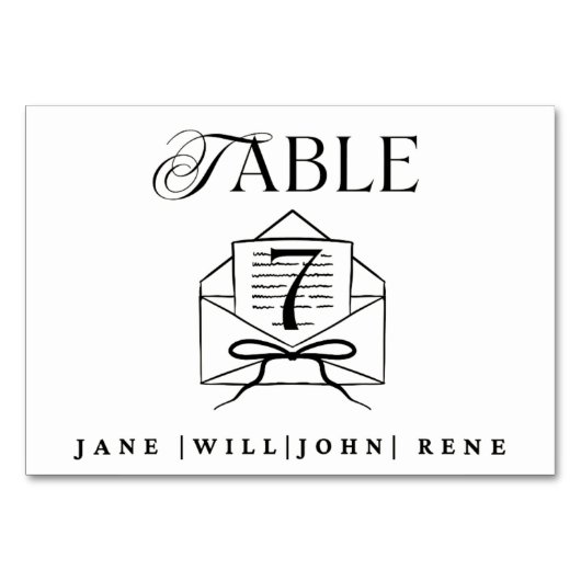 Wedding Table Number Card – Modern Minimalist Desi Kaart (Voorkant)