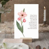 Wedding Table Number Card with Botanical Design Kaart