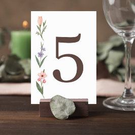 Wedding Table Number Card with Botanical Design Kaart