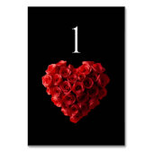 Wedding Table Number-Heart Shaped Red Roses- Kaart (Achterkant)