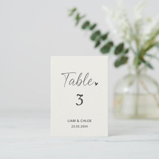 Wedding Table Number Sign - Stylish Modern Plaatskaartje (Staand voorkant)