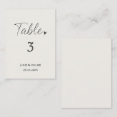 Wedding Table Number Sign - Stylish Modern Plaatskaartje (Voorkant / Achterkant)