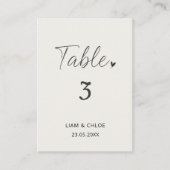 Wedding Table Number Sign - Stylish Modern Plaatskaartje (Voorkant)