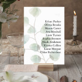 Wedding Table Number with Eucalyptus Leaves Kaart