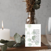 Wedding Table Number with Eucalyptus Leaves Kaart