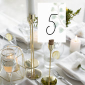 Wedding Table Number with Eucalyptus Leaves Kaart