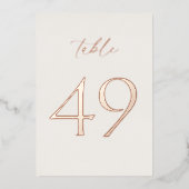 Wedding Table Numbers 40–49 | Real Gold Foil Folie Uitnodiging (Voorkant)
