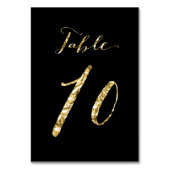 Wedding Table Numbers Black Gold Foil No. 10 Kaart (Achterkant)