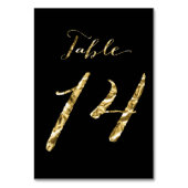 Wedding Table Numbers Black Gold Foil No. 14 Kaart (Voorkant)