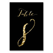 Wedding Table Numbers Black Gold Foil No. 8 Kaart (Achterkant)