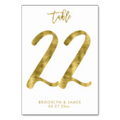 Wedding Table Numbers Gold Foil Effect Number 22 Kaart (Voorkant)