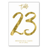 Wedding Table Numbers Gold Foil Effect Number 23 Kaart (Voorkant)