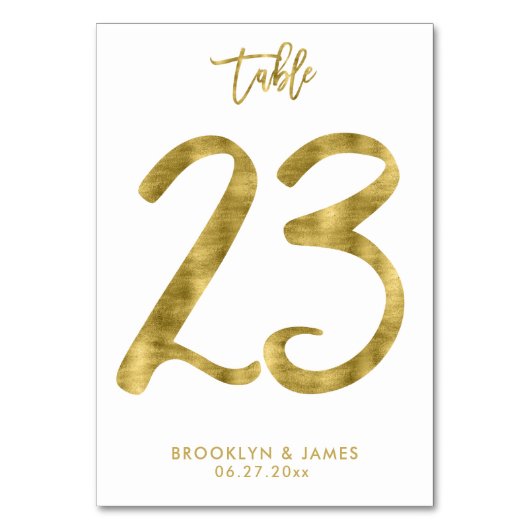 Wedding Table Numbers Gold Foil Effect Number 23 Kaart (Voorkant)