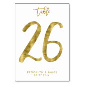Wedding Table Numbers Gold Foil Effect Number 26 Kaart (Voorkant)