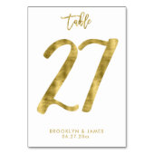 Wedding Table Numbers Gold Foil Effect Number 27 Kaart (Voorkant)