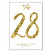 Wedding Table Numbers Gold Foil Effect Number 28 Kaart (Voorkant)