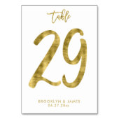 Wedding Table Numbers Gold Foil Effect Number 29 Kaart (Achterkant)