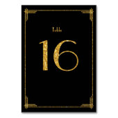 Wedding Table Numbers Gold Sequins Art Deco 16 Kaart (Achterkant)