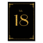 Wedding Table Numbers Gold Sequins Art Deco 18 Kaart (Voorkant)