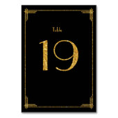 Wedding Table Numbers Gold Sequins Art Deco 19 Kaart (Achterkant)