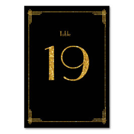 Wedding Table Numbers Gold Sequins Art Deco 19 Kaart