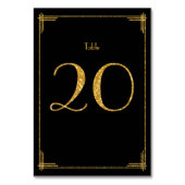 Wedding Table Numbers Gold Sequins Art Deco 20 Kaart (Voorkant)
