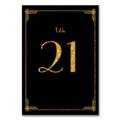 Wedding Table Numbers Gold Sequins Art Deco 21 Kaart (Achterkant)