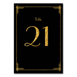 Wedding Table Numbers Gold Sequins Art Deco 21 Kaart