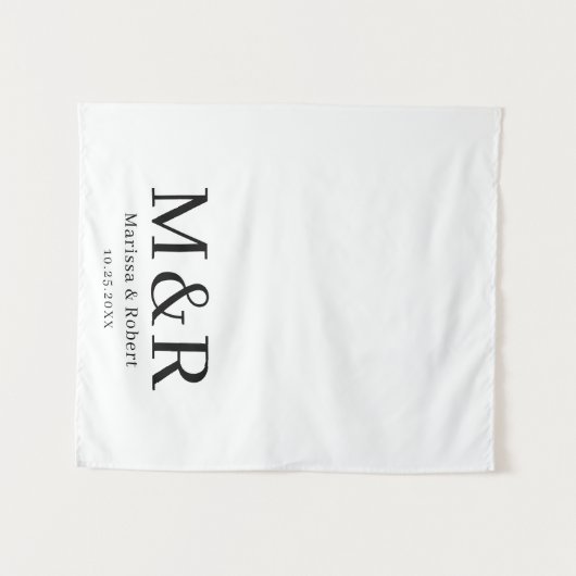 Wedding Table Runner Monogram Tapestry Banner Wandkleed (Voorkant (horizontaal))