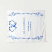 Wedding Tapestry Backdrop Blue Sapphire Bells Wandkleed (Voorkant (horizontaal))