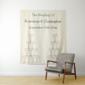 Wedding Tapestry Champagne Glasses Wandkleed (In situ)
