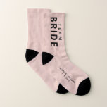 Wedding Team Bride Personalized Blush Pink Sokken<br><div class="desc">A fun personalized Team Bride wedding favor gift for your friends and familiy. You can personalize these herinnering keepsake blush pink socks with your first names and wedding date.</div>
